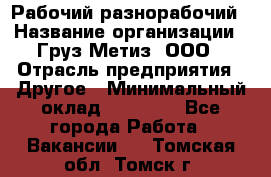 Рабочий-разнорабочий › Название организации ­ Груз-Метиз, ООО › Отрасль предприятия ­ Другое › Минимальный оклад ­ 25 000 - Все города Работа » Вакансии   . Томская обл.,Томск г.